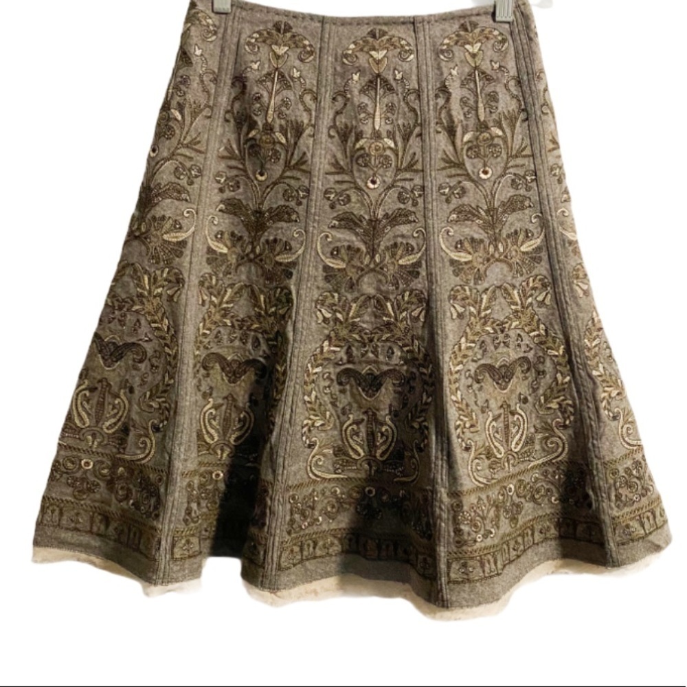 Elie Tahari embroidered wool blend skirt 0 xs s - Picture 2 of 15